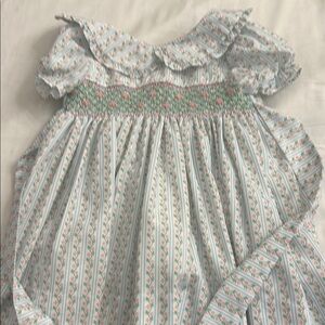 Floral Smocked Dress with Ruffle Sleeves